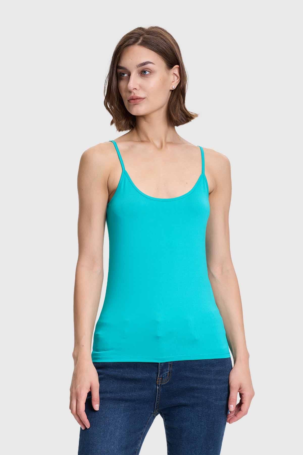 Polera Mujer Peto Pabilo Turquesa - Image 2