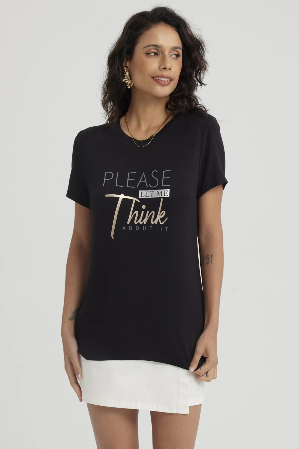 Polera Mujer Print Dorado