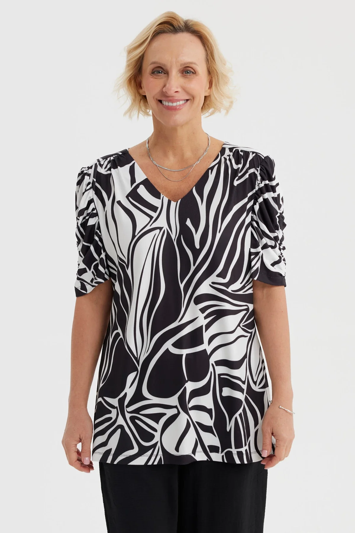 Polera Mujer Print Negro