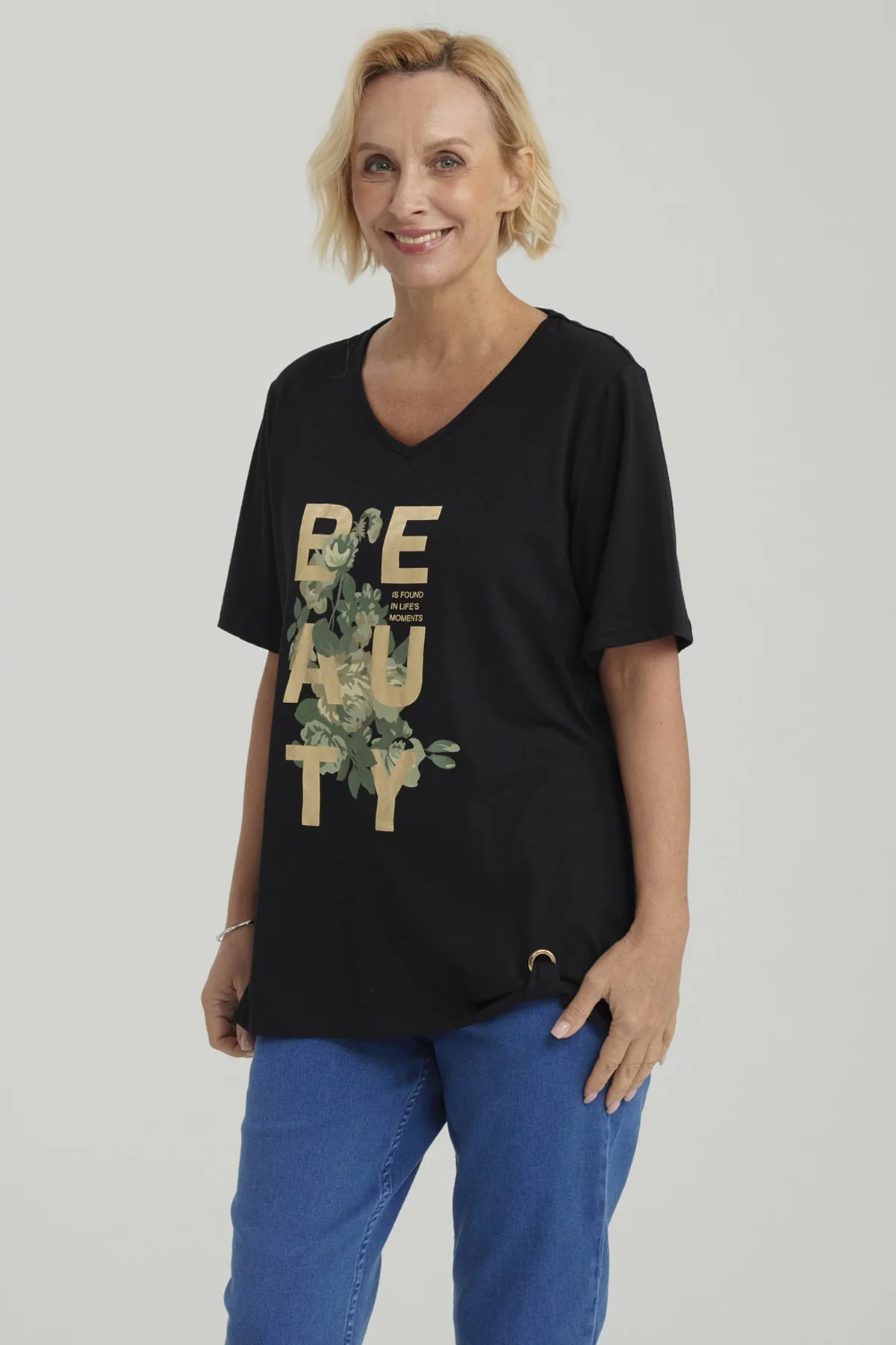 Polera Mujer Print Negro - Image 2