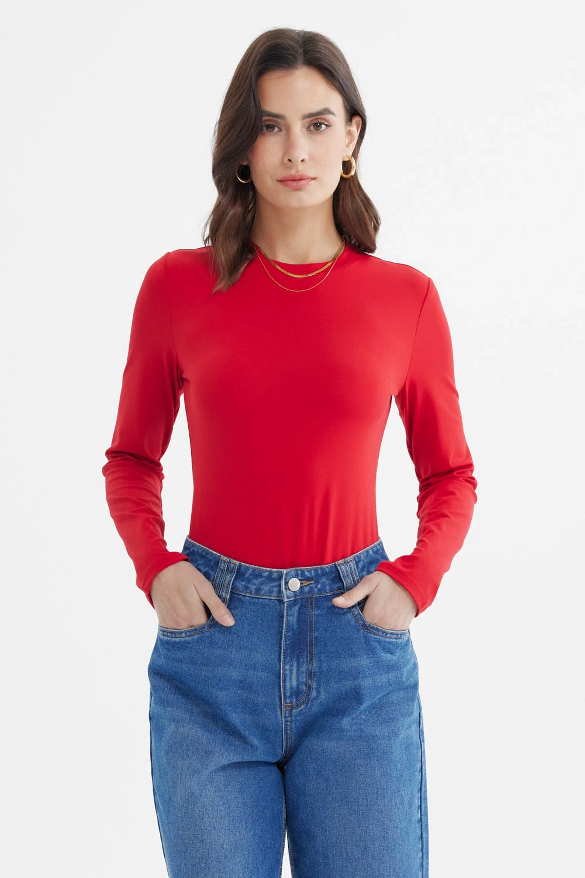 Polera Mujer Wide Leg Rojo