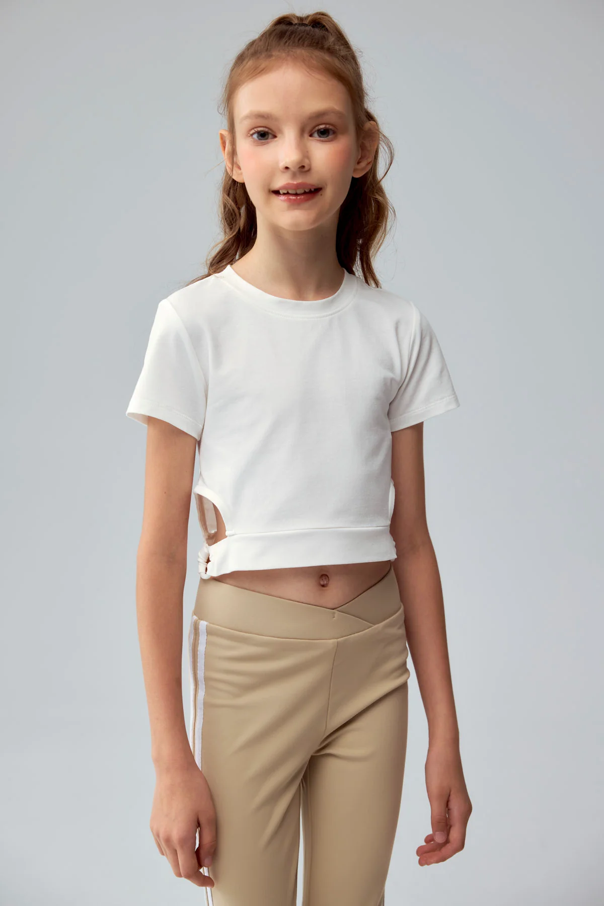Polera Niña Argolla Costado Crudo