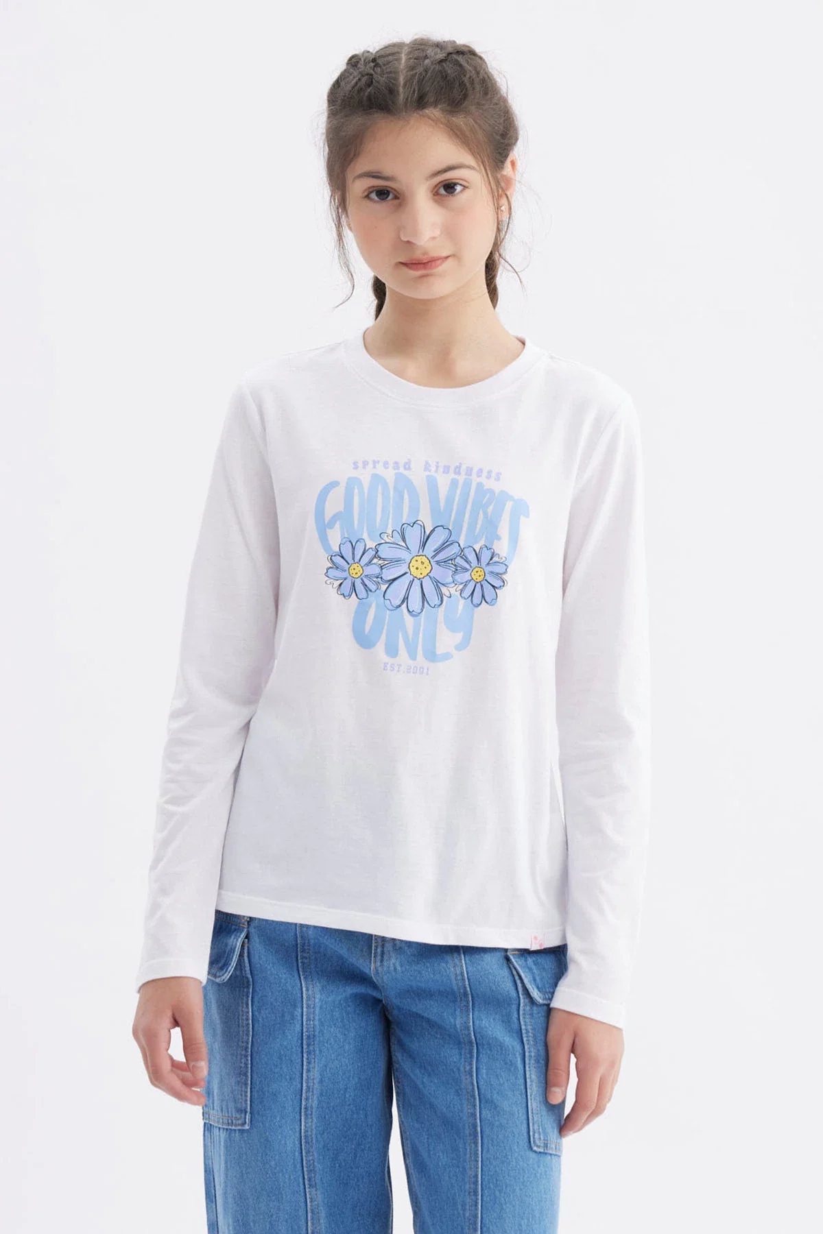 Polera Niña Básica Teen Blanco