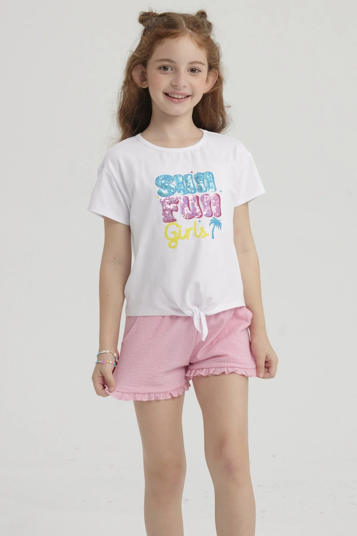 Polera Niña Nudo Blanco