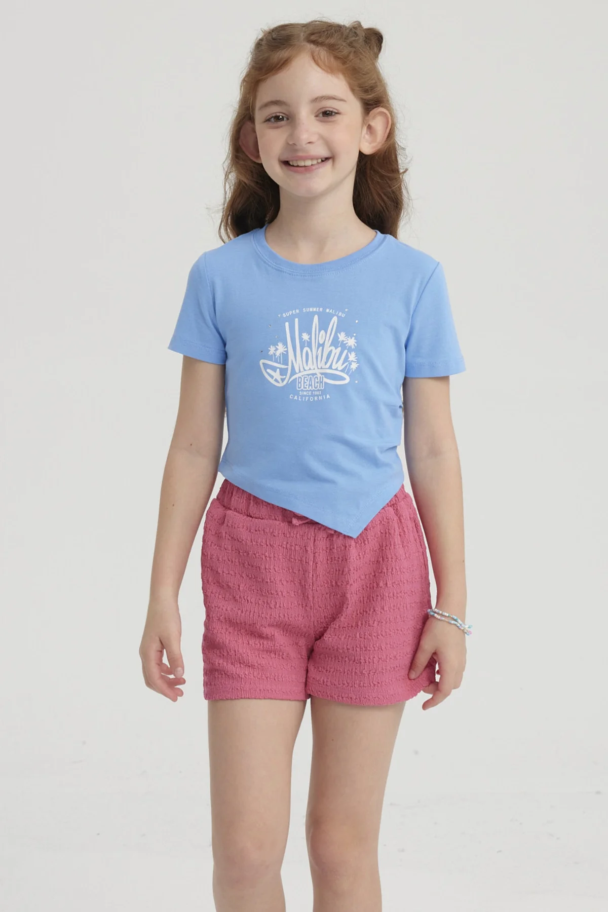 Polera Niña Print Basta Simétrica Azulino