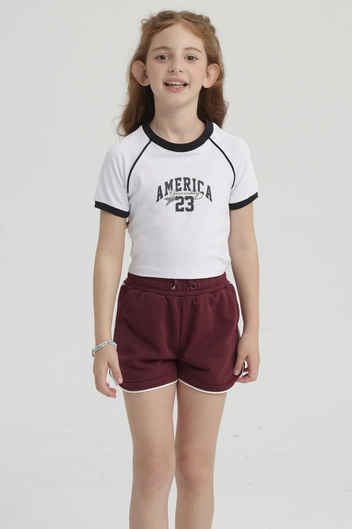 Polera Niña Rib Contraste Blanco