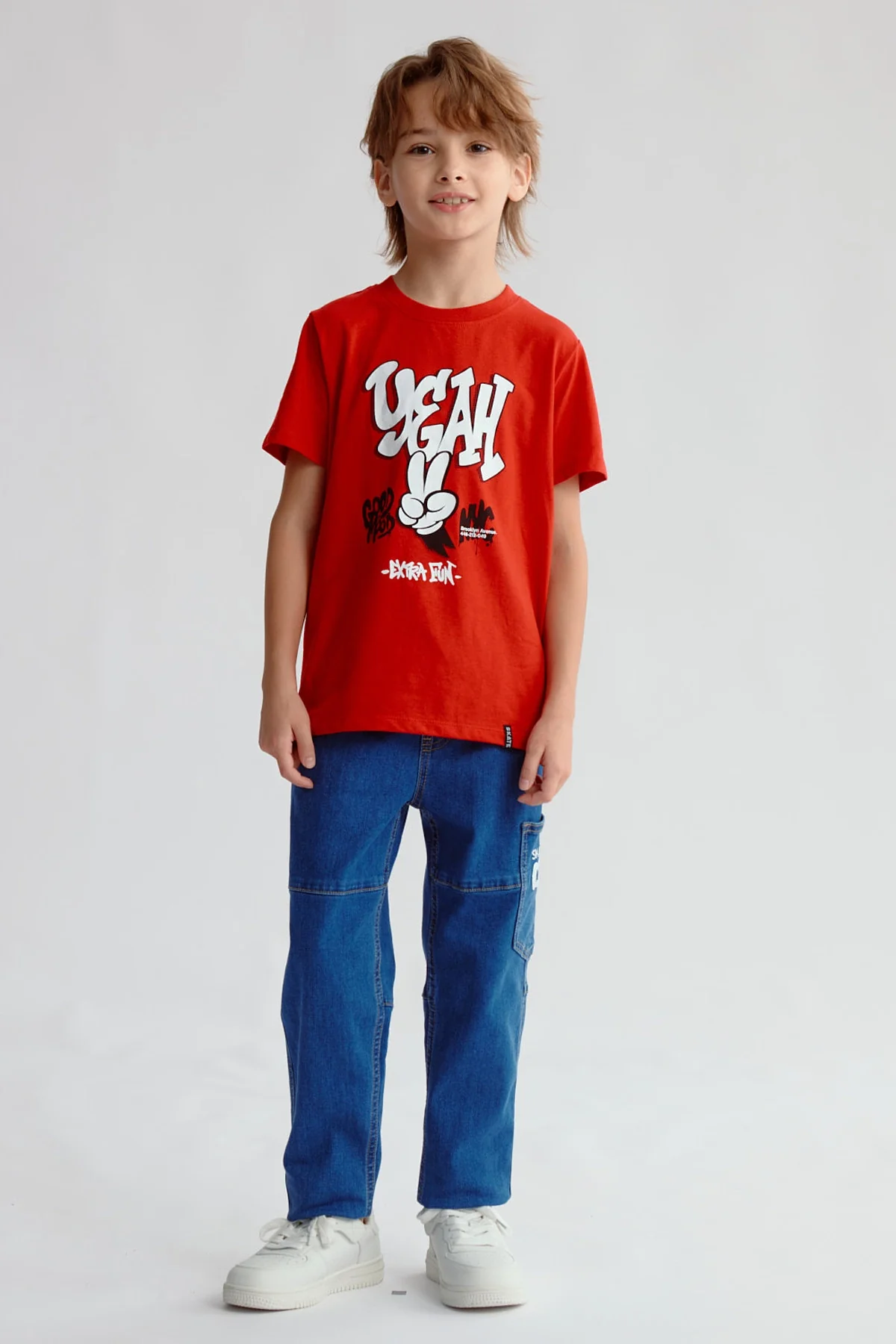 Polera Niño Básica Estampada Rojo - Image 4
