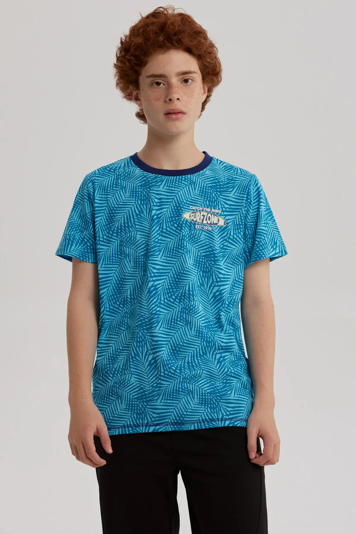 Polera Niño Full Print Y Estampado Menta