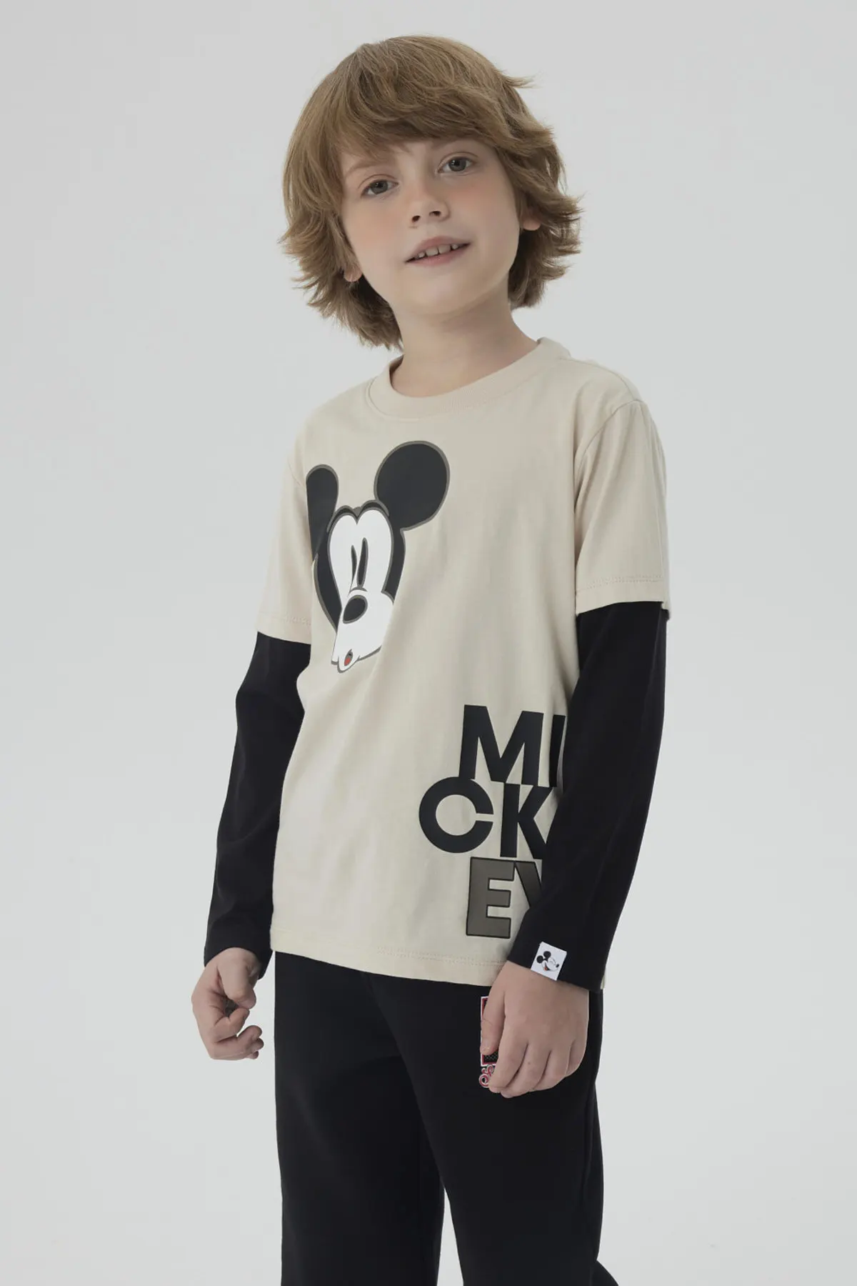 Polera Niño Mickey Y Sus Amigos Caqui