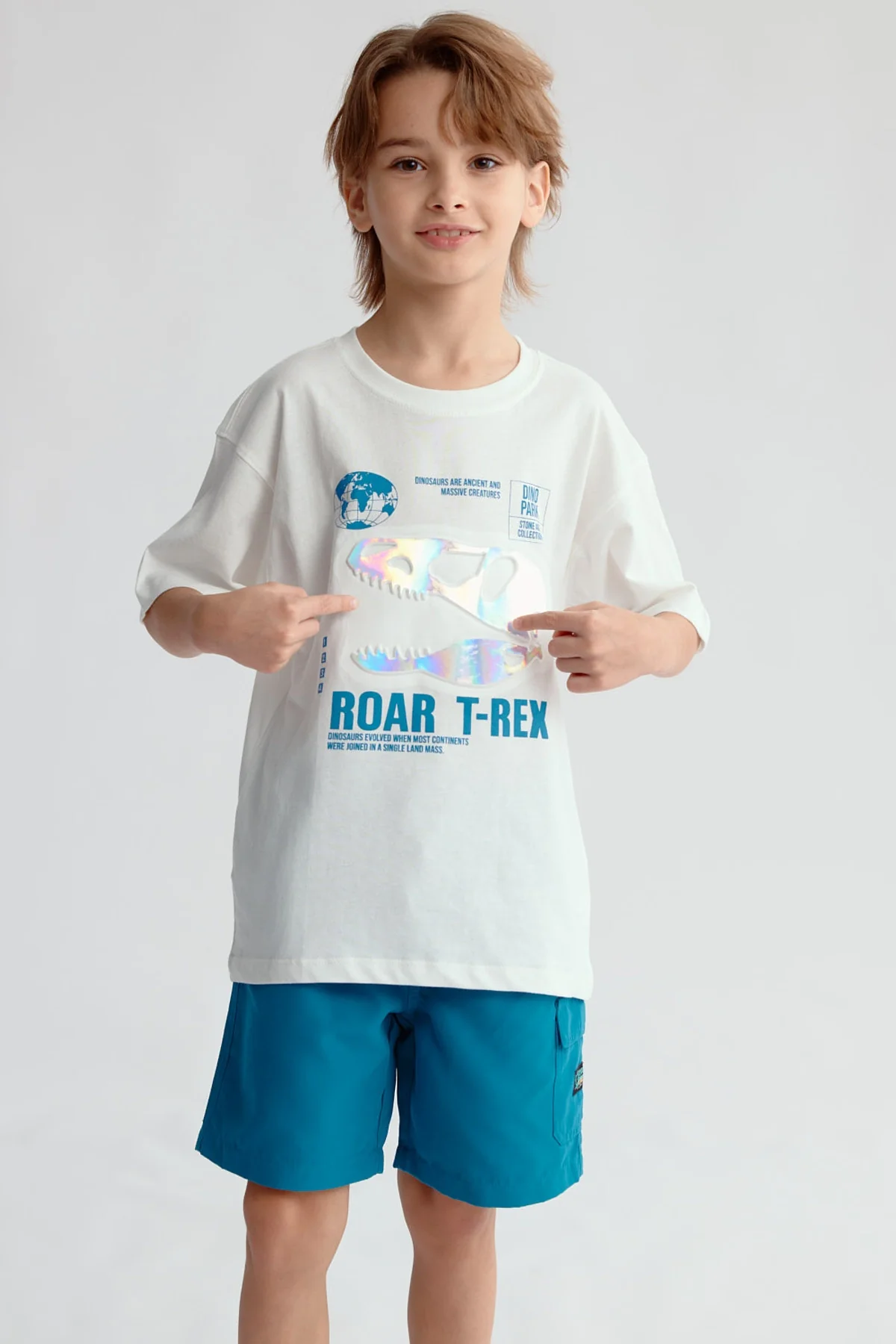 Polera Niño Print 3D Crudo