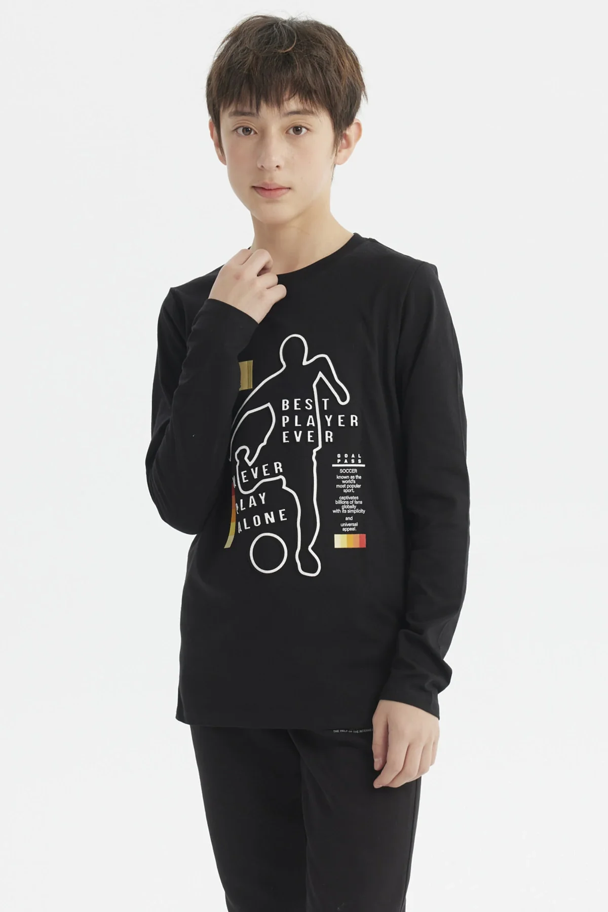 Polera Niño Print 3D Negro