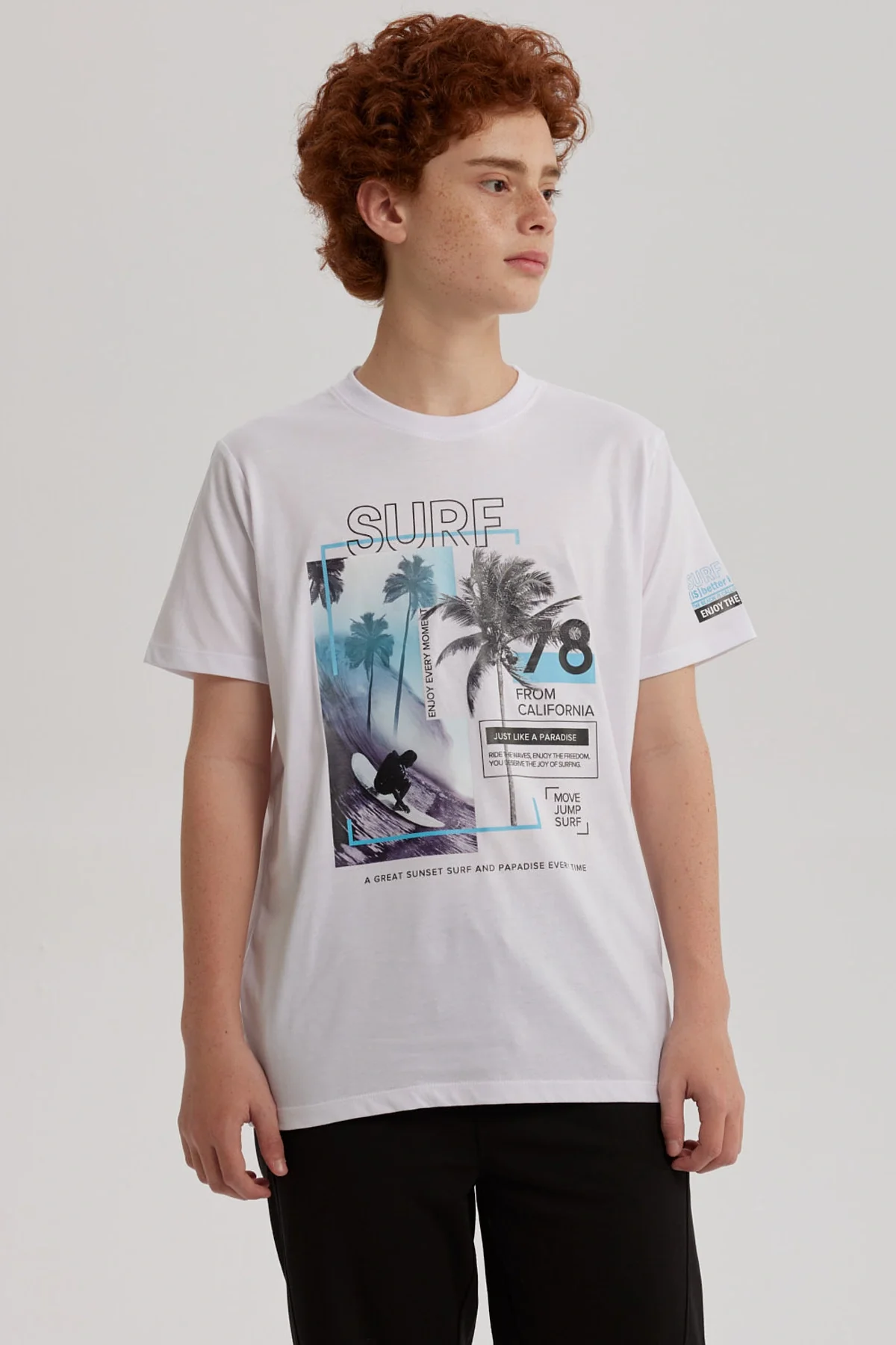 Polera Niño Print Posicional Blanco