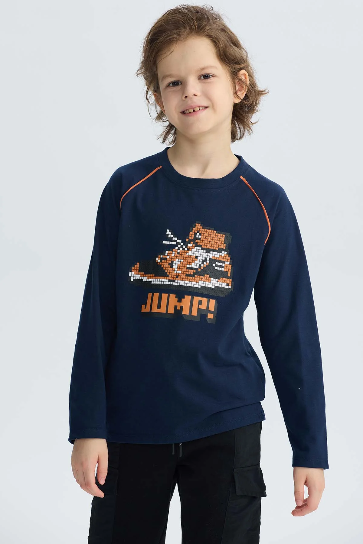 Polera Niño Print Relieve Azul Oscuro