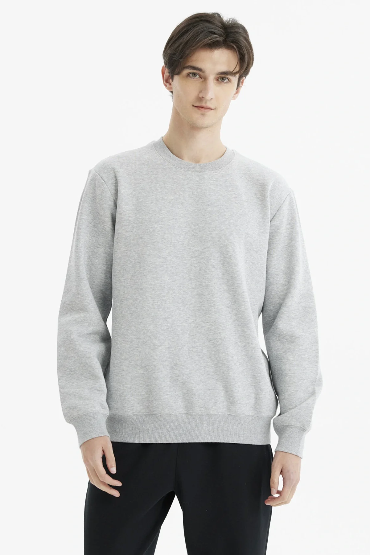 Polerón Hombre Básico Gris Melange