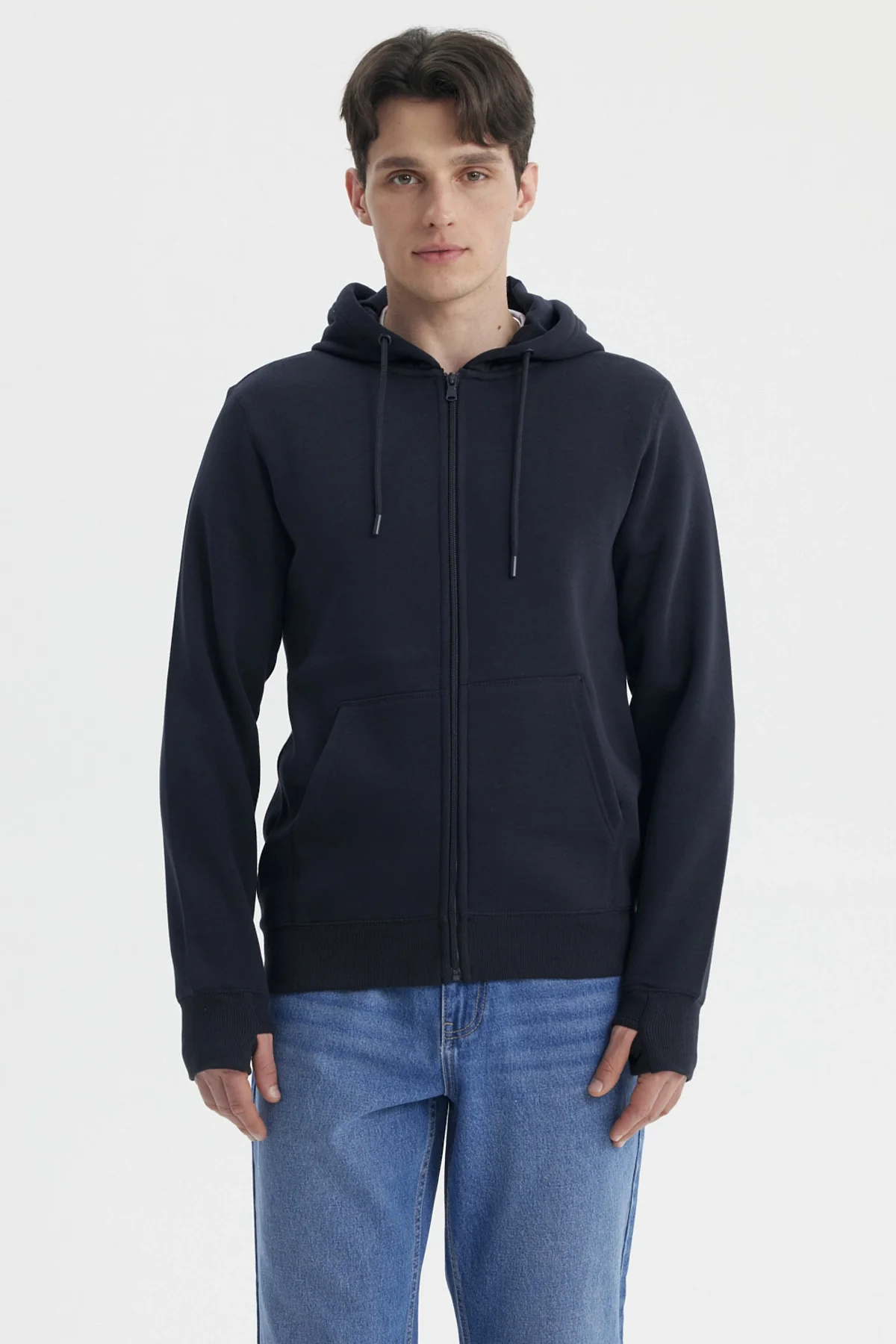 Polerón Hombre Full Zipper Azul Marino