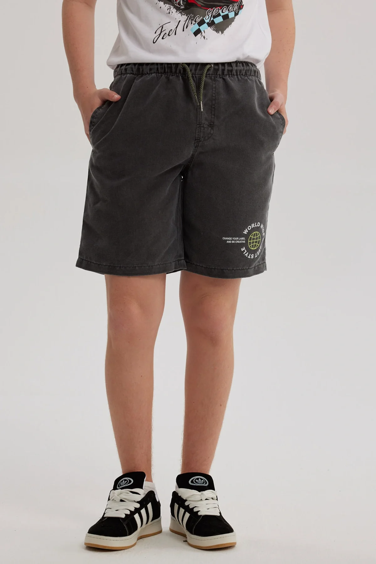 Short de Baño Niño Deslavado Negro