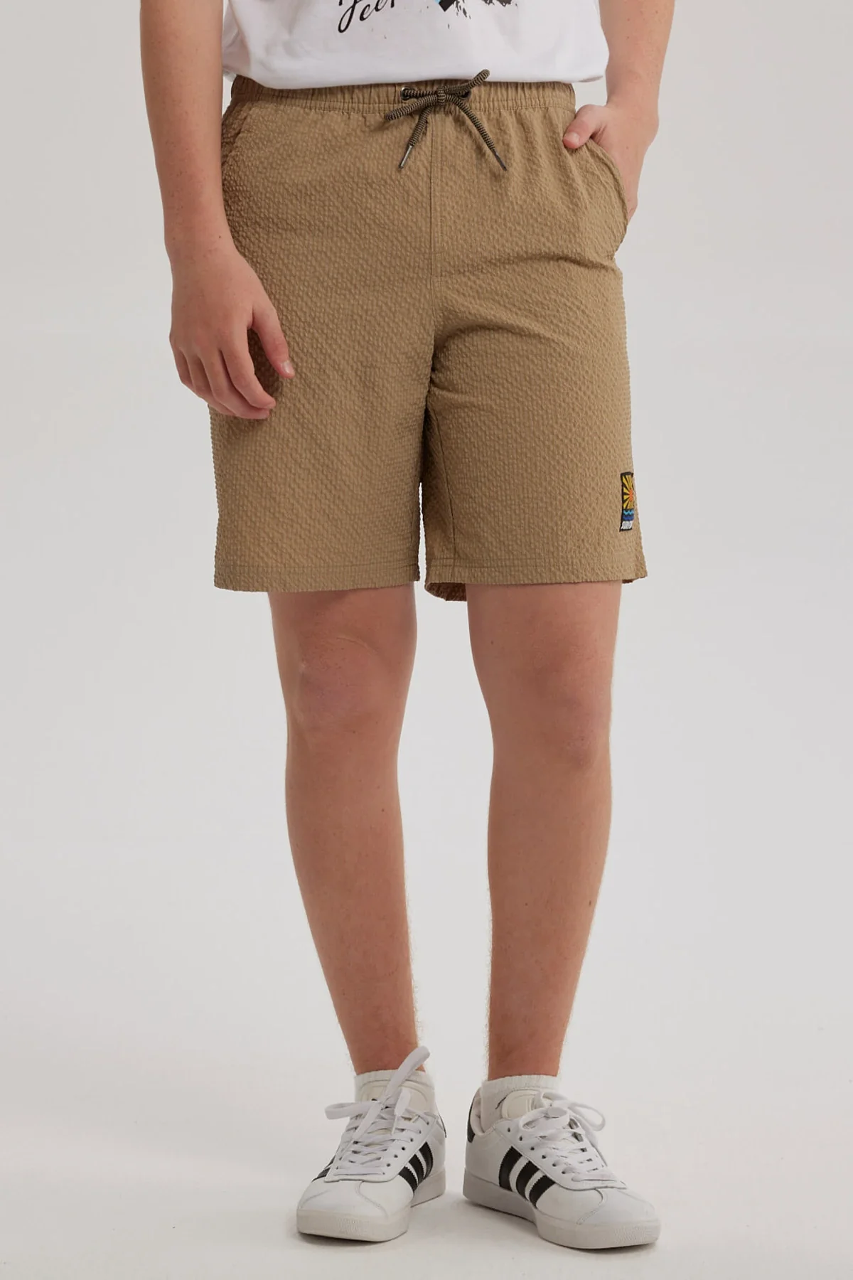Short de Baño Niño Textura Kaki