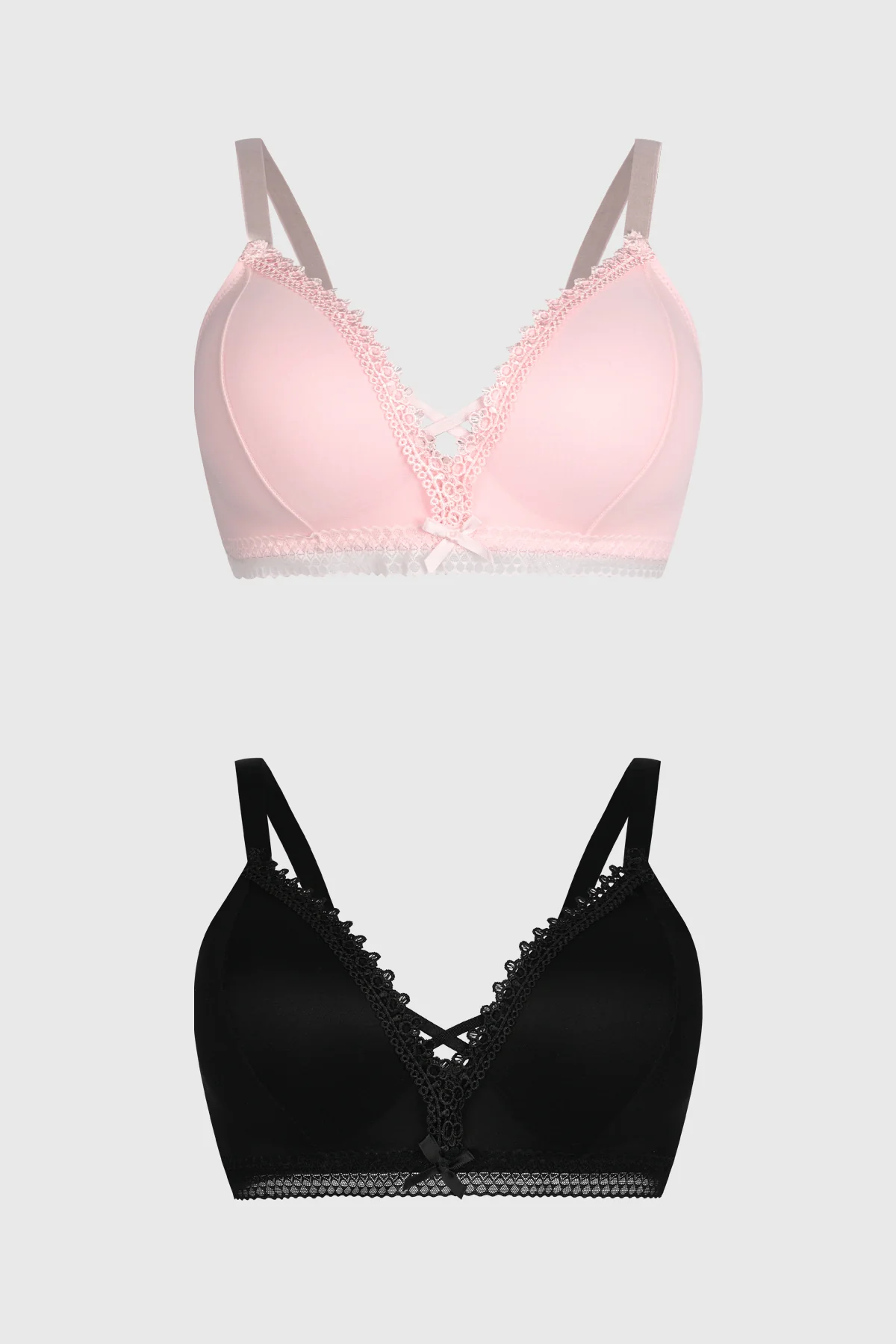 Sostén Mujer Bipack Detalle Bordado Palo Rosa