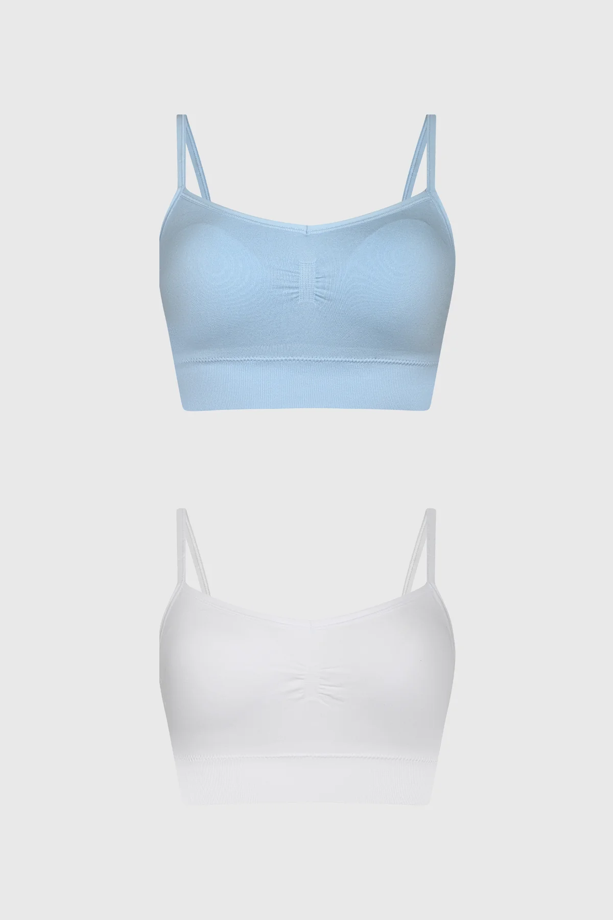 Sostén Mujer Bipack Peto Liso Azul Claro