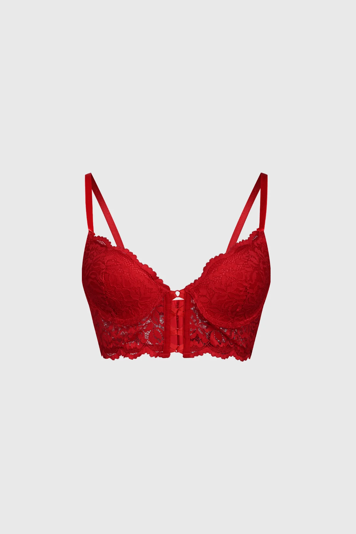 Sostén Mujer Corset Detalle Cruce Medio Rojo
