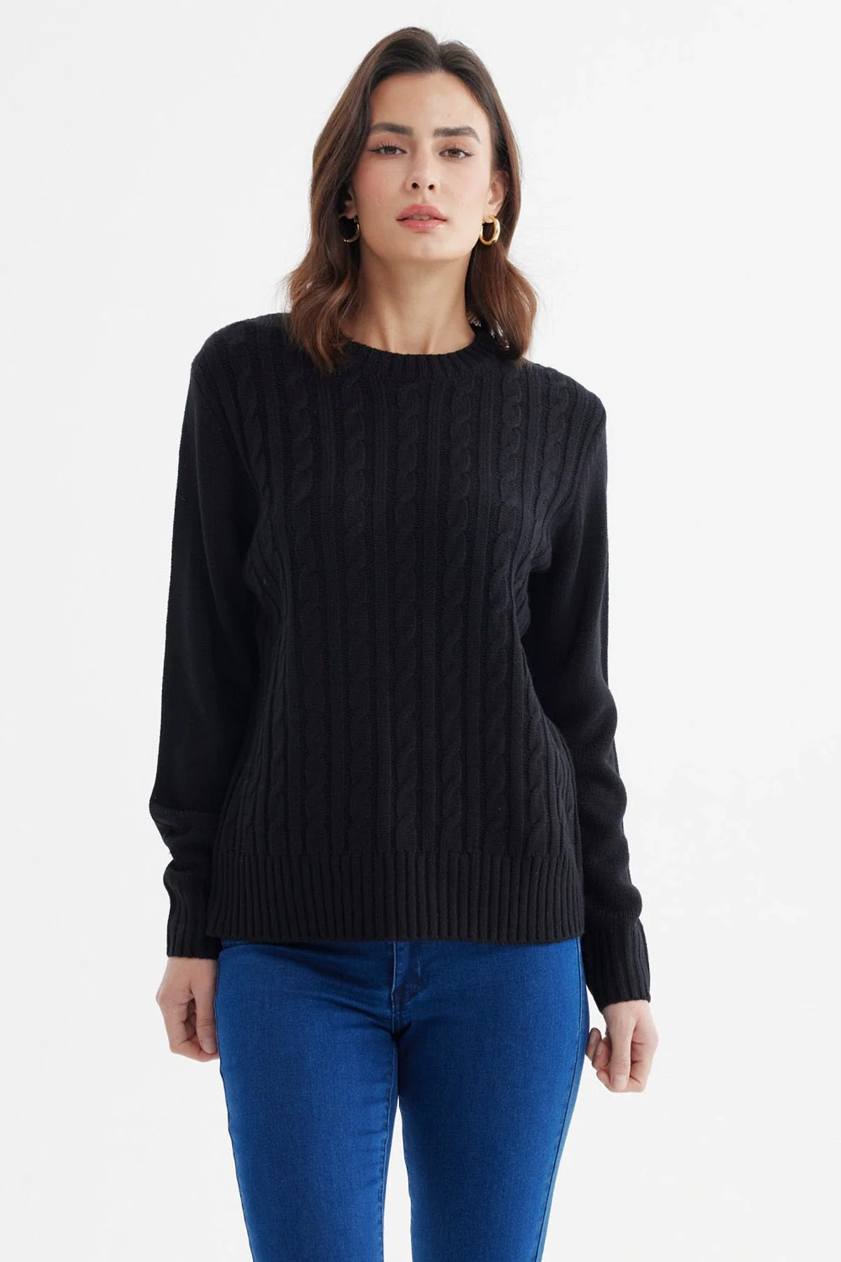 Sweater Mujer Tranzado Negro