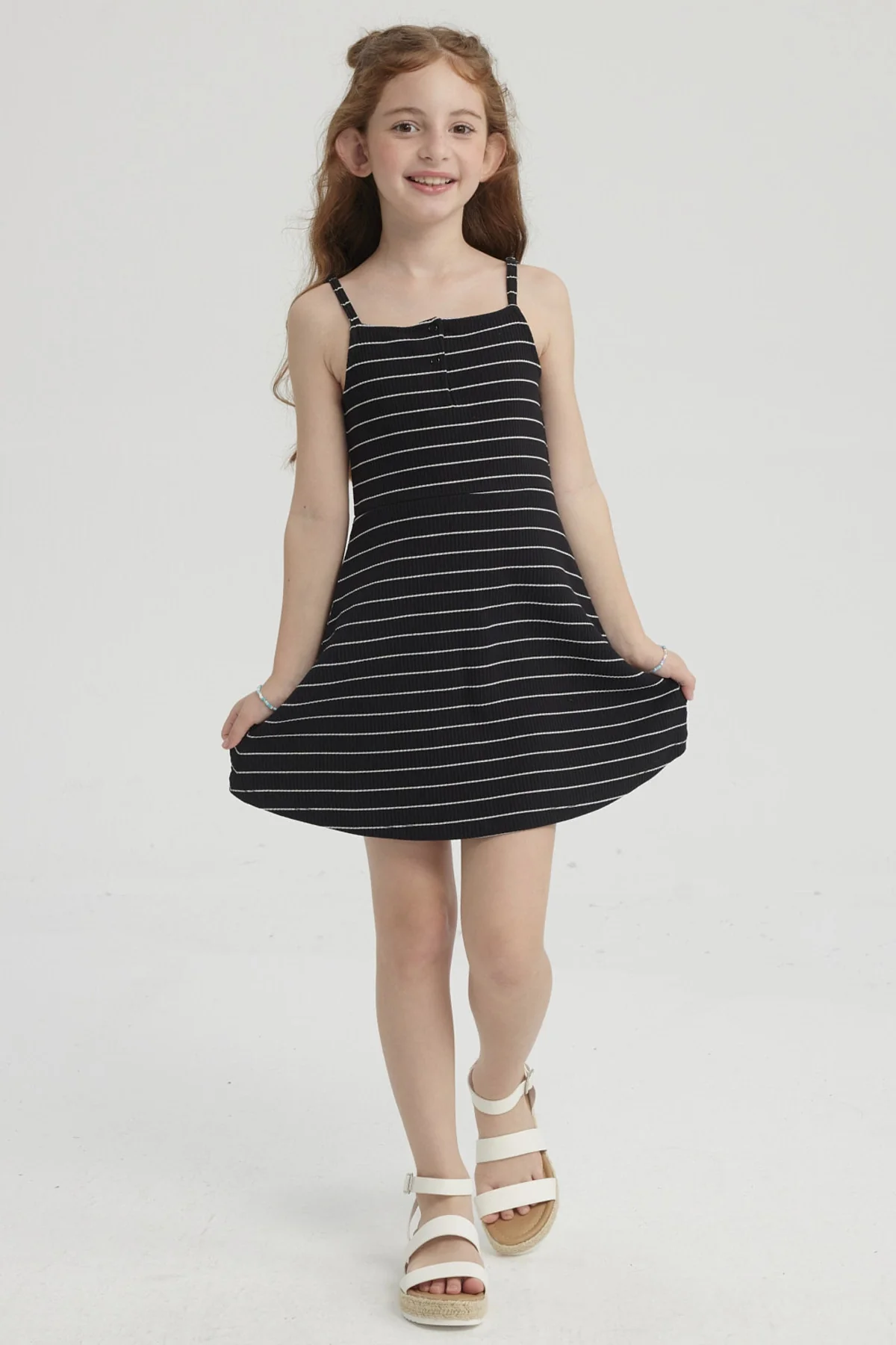 Vestido Niña Rayas Negro